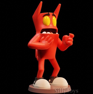 mort mort démon dessin animé confus rouge monstre 3d print model - Mito3D