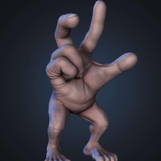 Finger Grusel Terror Ding Addams Familie Kreaturen Hand Monster 3d Drucken drucken 3d print model - Mito3D