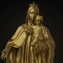 co3d nossa senhora do carmo hanım of binmek carmel katolik din heykel 3d baskı aziz katolika estatua etkilemek santo 3d print model - Mito3D