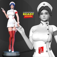 co3d enfermeira 3d mulher hospital médico fofa 3dprint estátua figura 3dprinting fêmea jogos personagem 3d print model - Mito3D