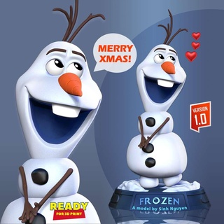 olaf - merry christmas disney frozen cartoon 3dprint statue figure 3dprinting cute snowman snow man elsa character 3d print model - Mito3D