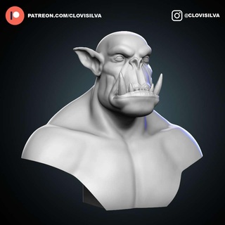 orc bus - height 150 mm blizzard warcraft wow 3dprint 3dprinting 3d creature warrior mimiatures bust zbrush 3d print model - Mito3D