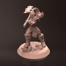 co3d ork damora minyatür savaşçı kadın rpg masaüstü 3d 3dprint yazdır masa oyunu dnd 3dminiature heykelcik fantezi 3d print model - Mito3D