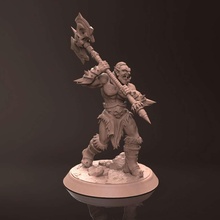 orc kultrum - miniature toys 3d 3dprint tabletop boardgame figurine male fantasy rpg ax 3d print model - Mito3D