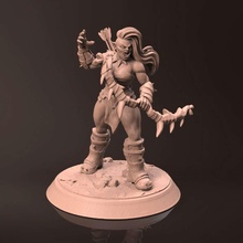 co3d ork tıraş minyatür okçu 3d 3dprint masaüstü masa oyunu dnd rpg heykelcik kadın fantezi 3d print model - Mito3D