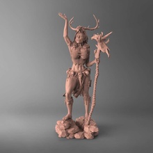 co3d ork şaman katranda heykel minyatür rpg büyü fantezi kadın dnd masaüstü masa oyunu heykelcik 3d print model - Mito3D