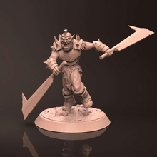 orc zodrun - miniature 3d 3dprint fantasy rpg tabletop male figurine boardgame toys 3d print model - Mito3D
