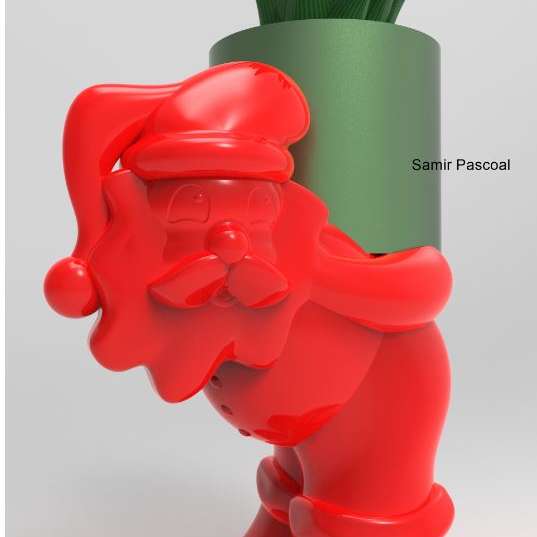 papai noel vaso 3D print model - Mito3D