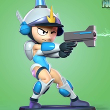 patricia wagon cartoon mighty switch force 3dprint statue figure police cute 3d print model - Mito3D