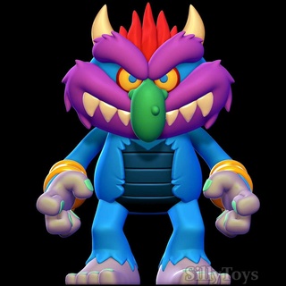 pet monster furry anthro fat ugly 80s male angry red hair horns smile 3d print model - Mito3D