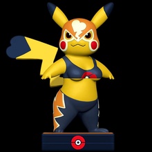 co3d pikachu libre pokémon go femelle épais 3d print model - Mito3D