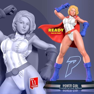 co3d puissance fille dc bande dessinée super girl femme formidable stylisé 3dprint statue figure 3dprinting 3d print model - Mito3D