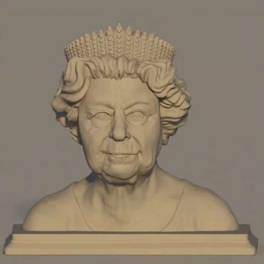 queen elizabeth bust united kingdom 3D print model - Mito3D