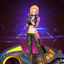 racer android 18 android android 18 dragonball anime manga vegeta cyber cybergirl 3dprint statue figure 3dprinting futuristic