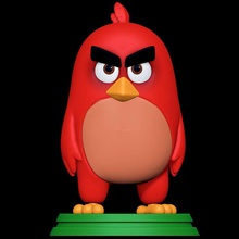 red - angry birds movie avian male anthro 3d print model - Mito3D
