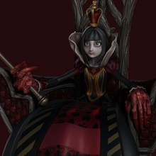 red queen- alice madness returns queen hearts american mcgee's lidell game horror 3d print model - Mito3D