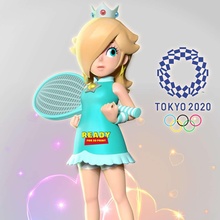 rosalina - olympic tokyo 2020 mario cute cartoon sport tennis tennisball 3dprint statue figure 3dprinting figurine anime manga 3d print model - Mito3D