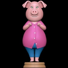 rosita chanter porc cochons femelle anthro velu 3d print model - Mito3D