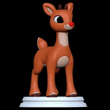 Rudolph red nosed reno rojo nariz masculino ciervo animal salvaje Navidad 3d print model - Mito3D