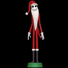 santa jack skellington - nightmare christmas claus skeleton male 3d print model - Mito3D