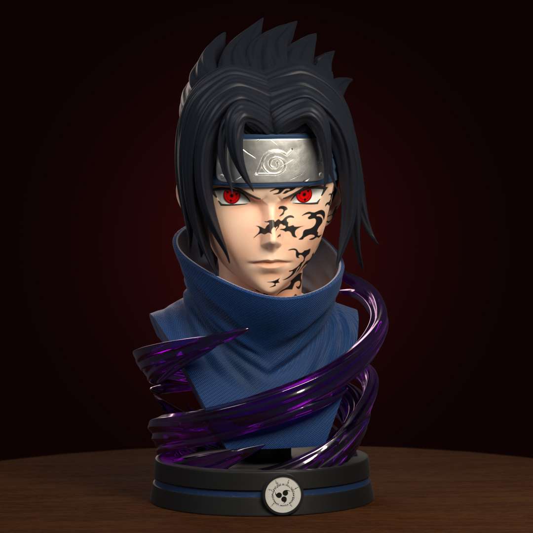 co3d sasuke büste naruto 3dprinting 3d busto uchiha sasukeuchiha anime manga itachi sharingan konoha statue sammlerstücke 3D print model - Mito3D