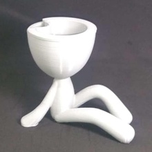 co3d self watering suculento plantador sentado vaso jugoso 3d print model - Mito3D