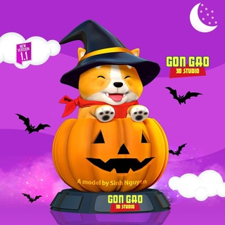 shiba - halloween season cute character dog pet dogs pumpkin 3dprint statue figure 3dprinting cartoon 3d print model - Mito3D