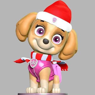 skye christmas - paw patrol dogs puppy animal manga pilot anime cartoon movie 3d print model - Mito3D