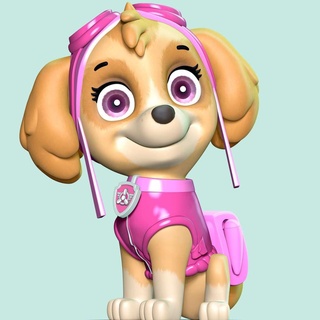 skye pata patrulla perros perrito animal 3dprint 3dprinting manga figura anime estatua dibujos animados 3d print model - Mito3D