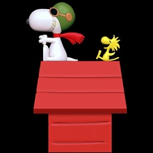 snoopy flying ace 3d print model - Mito3D
