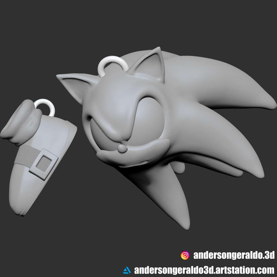 Sonic chaveiro 3D print model - Mito3D