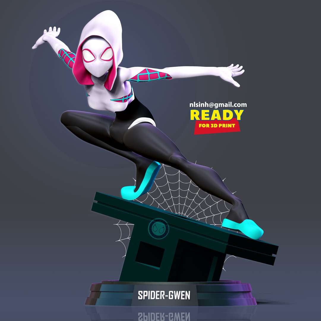 spider gwen fanart örümcek Gwen Spidergwen Örümcek Adam süper kahraman Stacy hayret komik çizgi roman karikatür Şirin 3dprint heykel şekil 3dprinting 3D print model - Mito3D