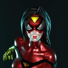 ragno donna jessica disegnato sexy eroe supereroe Spider Woman meraviglia uomo Ragno i fumetti bellezza 3d print model - Mito3D