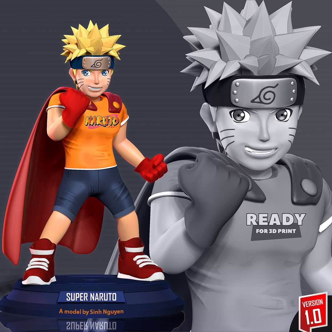 super Naruto anime manga personnage ninja 3dprint statue figure 3dprinting 3D print model - Mito3D