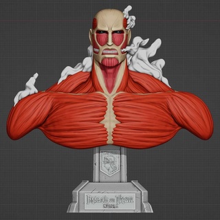 titan colossal bust anime attackontitan shingeki manga titancolossal eren figure 3d print model - Mito3D