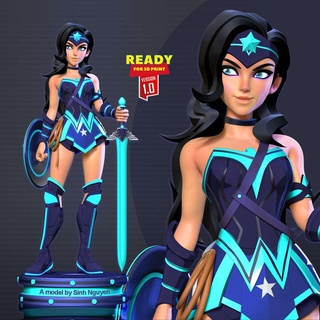 wonder woman - multiversus fanart stylized marvel comic 3dprint statue figure 3dprinting character super girl hero fantasy 3d print model - Mito3D