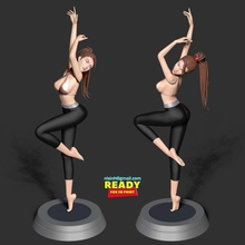 co3d yoga kız spor 3dprint 3dprinting şirin heykel şekil 3d print model - Mito3D