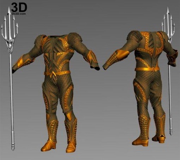 Aquaman corps armure + trident modèle stl 3d impression 3d print model - Mito3D