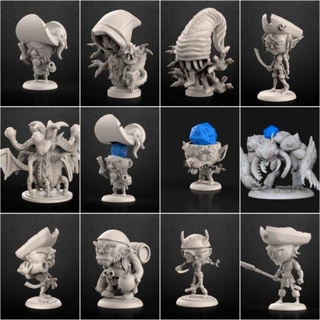 august 2020 dice heads miniatures 3d print model - Mito3D