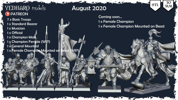 august 2020 yedharo models miniatures 3d print model - Mito3D