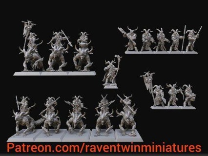 august 2021 fantasy raven twin miniatures 3d print model - Mito3D