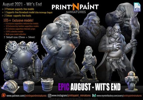 august 2021 print paint miniatures print'n 3d print model - Mito3D