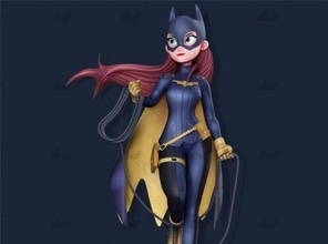 Batgirl Karikatur Ausführung 3d print model - Mito3D