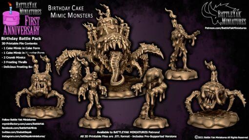 birthday cake mimic monster battle yak miniatures 3d print model - Mito3D