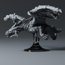 preto dragão capaz modelo stl casa miniaturas impresso obsessão 3d print model - Mito3D