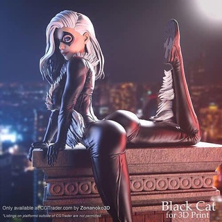 gato preto modelo stl dc histórias quadrinhos mulher Gato 3d print model - Mito3D