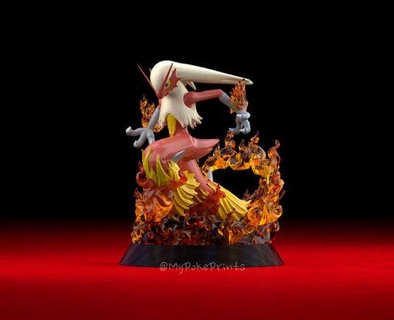 blaziken in esecuzione fiamme capace modello stl casa anime pok lun 3d print model - Mito3D