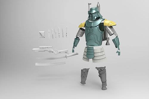 boba fet samurai armadura capaz modelo stl hogar casa 3d impresión 3d print model - Mito3D