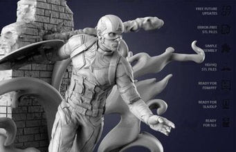 captain america big scene 3d print model - Mito3D