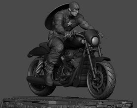 capitano america motociclo ing modello stl casa meraviglia 3d print model - Mito3D